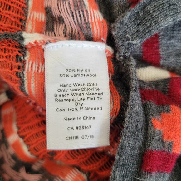 Talbots Woman Lambswool Sweater Geometric Gray Fall Plus Women 3X - Picture 10 of 10